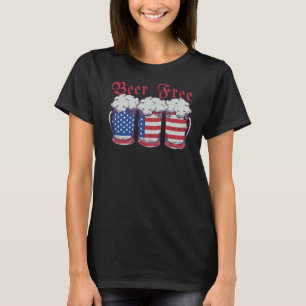 Beer American Flag 4th Of July Men Women American  T-Shirt