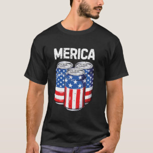 Beer American Flag 4th of July Men Women Merica US T-Shirt