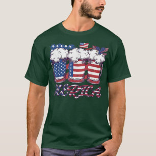Beer American Flag 4th of July Mens Womens Merica T-Shirt