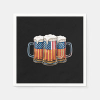 Beer American Flag 4th of July Merica Drinking USA