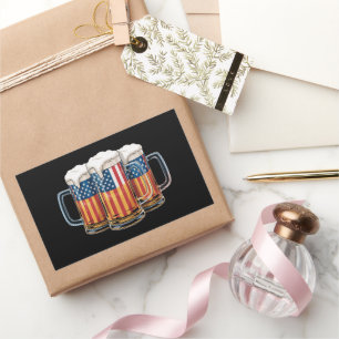 Beer American Flag 4th of July Merica Drinking USA Sticker