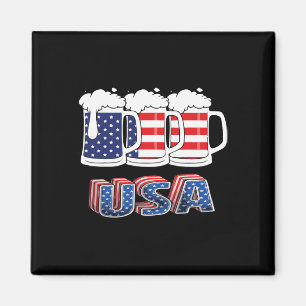 Beer American Flag 4th Of July Merica Usa Drinking Magnet