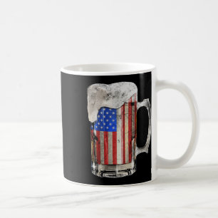 Beer American Flag 4th Of July Usa Drinking Party  Coffee Mug