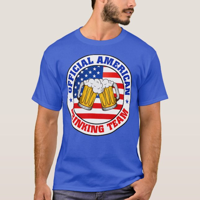 Beer American Flag Indepence Day 4th of July Men T-Shirt (Front)