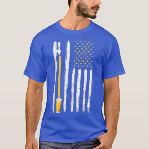 Beer American Flag USA 4th of July Men Women T-Shirt