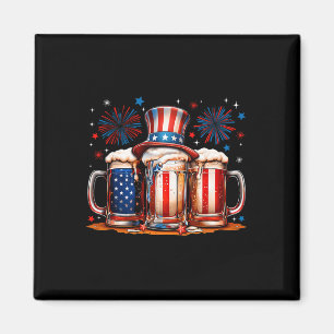 Beer American Flag Usa 4th Of July Party Drinking Magnet