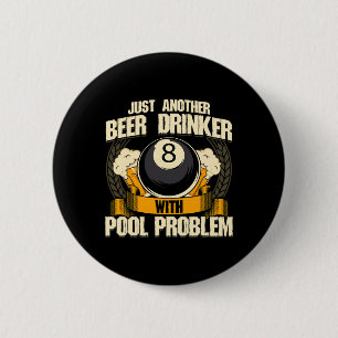 Beer & Billiards For Pool Hall Pub With Mugs & 2 Inch Round Button