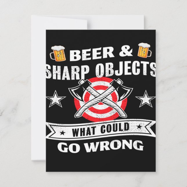 Beer and Axe Throwing Gift Invitation (Front)