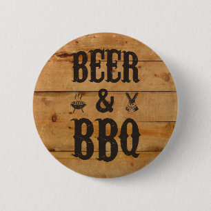 Beer and BBQ 2 Inch Round Button