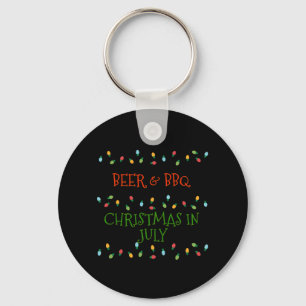 Beer And BBQ Christmas In July Gift Keychain
