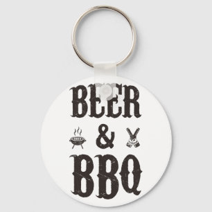 Beer and BBQ Keychain