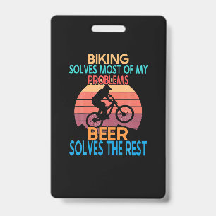 Beer And Biking Birthday Badge