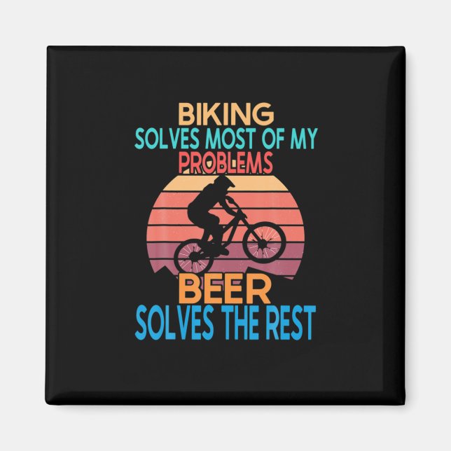 Beer And Biking Birthday Magnet (Front)