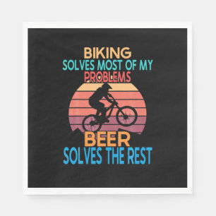 Beer And Biking Birthday Napkin