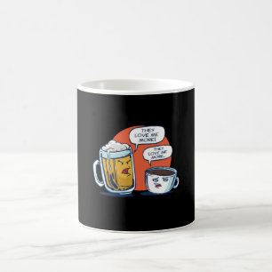 Beer and Coffee Arguing Mug