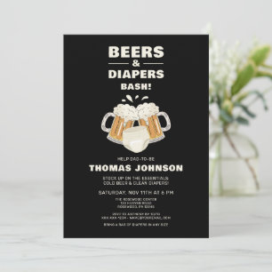 Beer and Diaper Bash Party Invitation