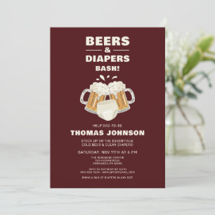 Beer and Diaper Bash Party Invitation