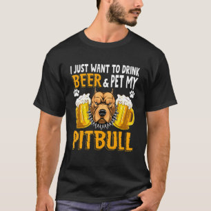Beer And Pitbull Dog Mom Dog Dad Idea T-Shirt