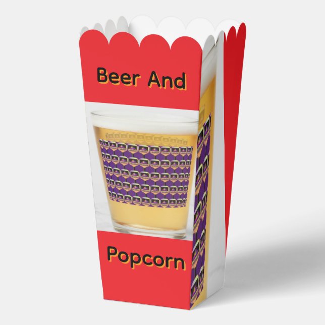 Beer And Popcorn  Favor Box (Front)