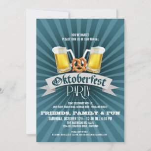 Beer and Pretzels Oktoberfest Party Invitations