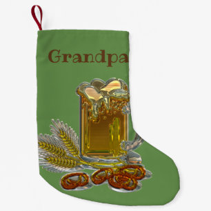 Beer and Pretzels Personalized Small Christmas Stocking