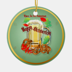 Beer and Pretzels-There is NO substitute. Orname Ceramic Ornament