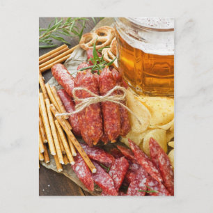 Beer And Snacks Postcard