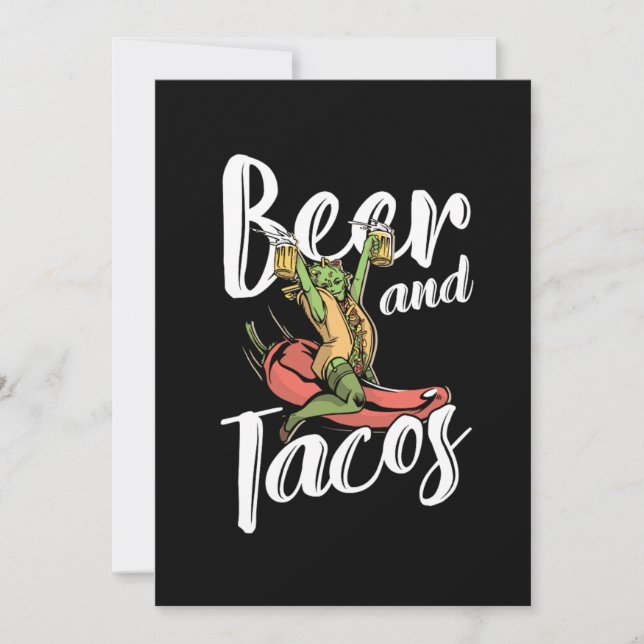 Beer And Tacos Mexican Mexico Chili Nachos Gift Invitation (Front)