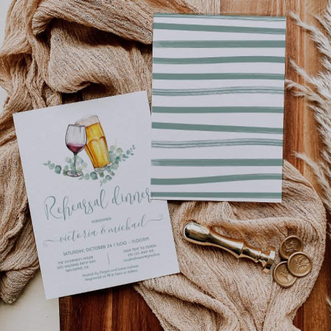 Beer and Wine Rehearsal Dinner Invitation (Creator Uploaded)