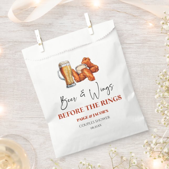 Beer and Wings Before The Wings Couples Shower Favour Bag (Clipped)