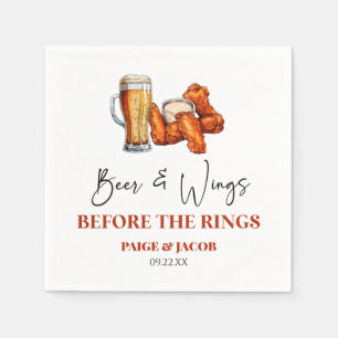 Beer and Wings Before The Wings Rehearsal Dinner Napkin