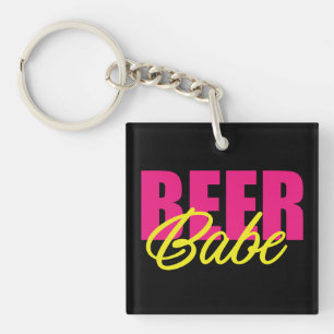 Beer Babe Funny Keychain