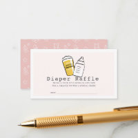 Beer & Baby Bottle Pink Baby Diaper Raffle Ticket