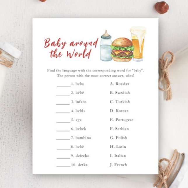 Beer baby shower - Baby around the world game (Creator Uploaded)
