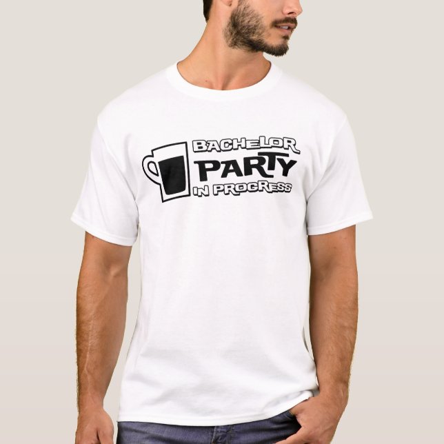 Beer Bachelor Party in Progress T-Shirt (Front)