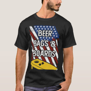 Beer Bags And Boards American Cornhole Player USA T-Shirt