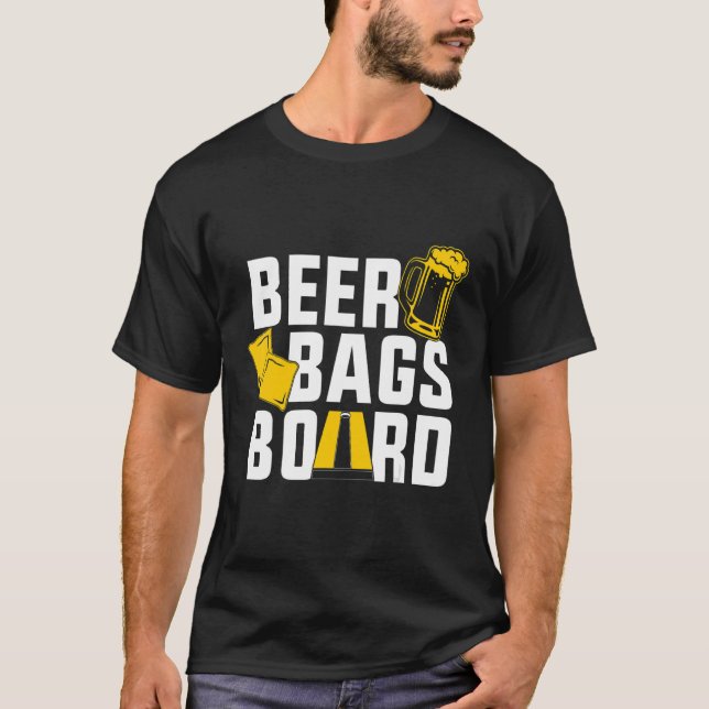 Beer Bags Board Cornhole Drinking Funny T-Shirt (Front)