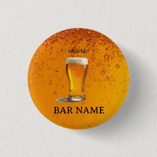 Beer Bar Business vintage logo shop 1 Inch Round Button