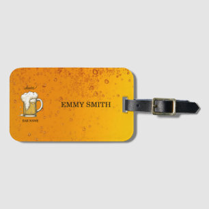 Beer Bar Business vintage logo shop Luggage Tag