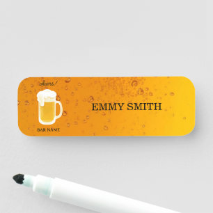Beer Bar Business vintage logo shop Name Tag