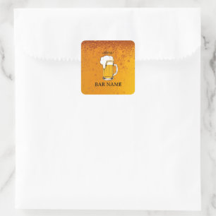 Beer Bar Business vintage logo shop Square Sticker