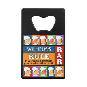 BEER Bar Pop Art custom monogram bottle opener Wallet Bottle Opener