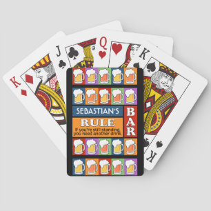 BEER Bar Pop Art custom monogram playing cards