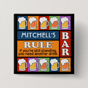BEER Bar Pop Art CUSTOM NAME button