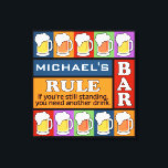 BEER Bar Pop Art CUSTOM NAME canvas print<br><div class="desc">Change the text field to what you want. You can also change the font and its size and colour by using the "Customize it" function,  as well as add more text fields if you wish. See my store for more items with this design.</div>