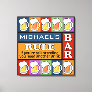 BEER Bar Pop Art CUSTOM NAME canvas print