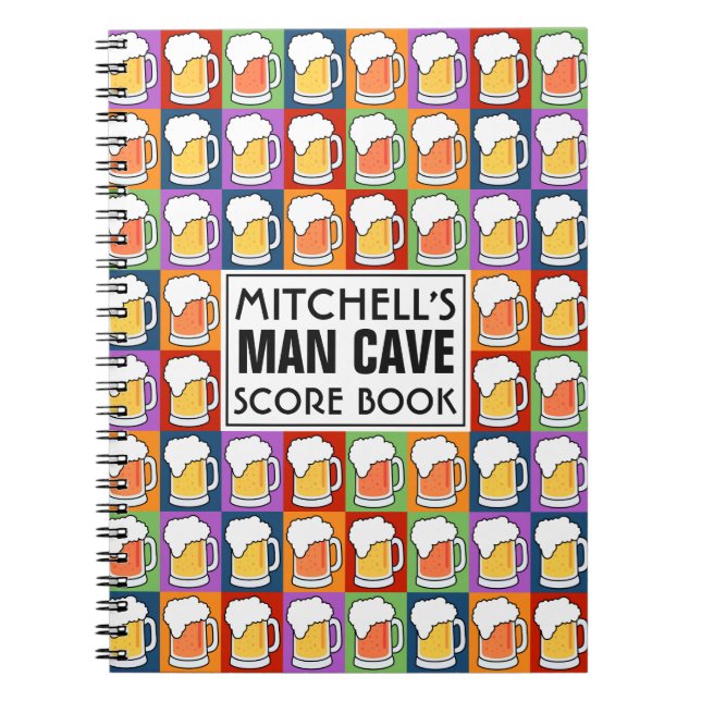 BEER Bar Pop Art custom text notebook (Front)