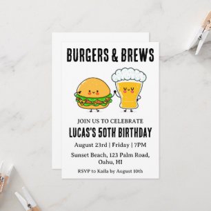 beer bbq birthday invitation