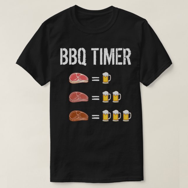Beer BBQ Timer Grilling  T-Shirt (Design Front)