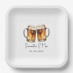 Beer & BBQ Wedding Paper Plate